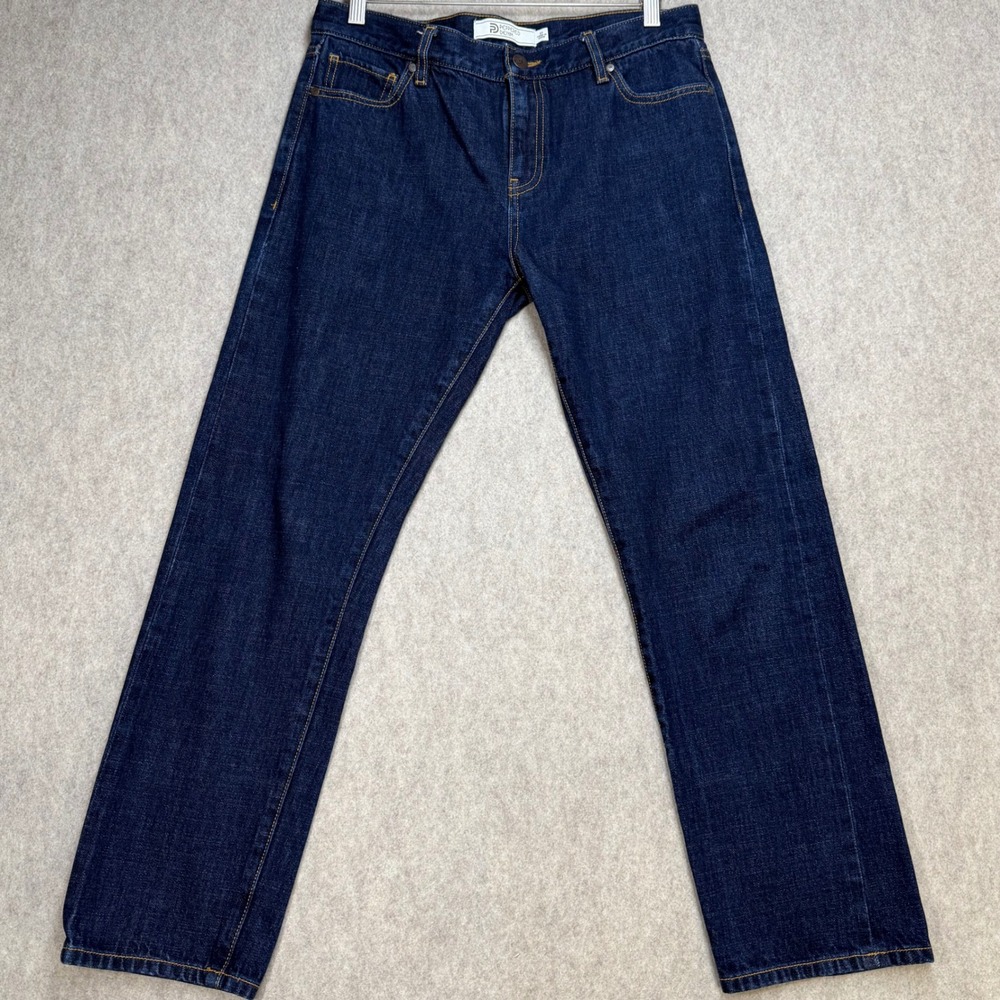Peppered Denim Women 27 Dark Indigo Selvedge Straight Leg Jeans Raw Denim